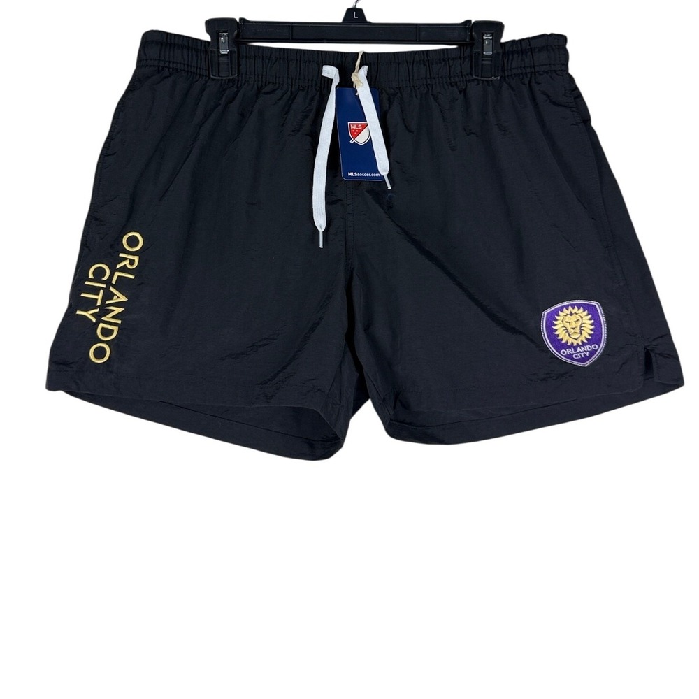 MLS Orlando City SC Mens Swim Trunks Black Sz XL Soccer Board Shorts UPO5187 NWT